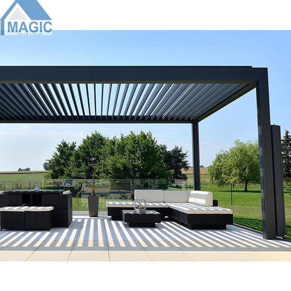 Remote Control Louver Systems Customized Balcony Roof Electric Pergola Gazebo