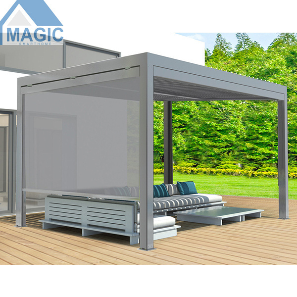 12x12 Aluminum Pergola With Louvers  Alloy Outdoor Adjustable Luxury Pergola Louvered Aluminum Pergola