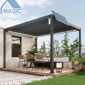 Fully Electric Garden Pergolas Bioclimatique Aluminium Louvred Roof Louvres Gazebo Manufacturers 3x3m