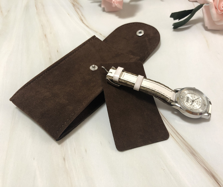 Support Card Inlay Velvet Packaging Envelope Faux Suede Watch Travel Pouch For Repaired Watches