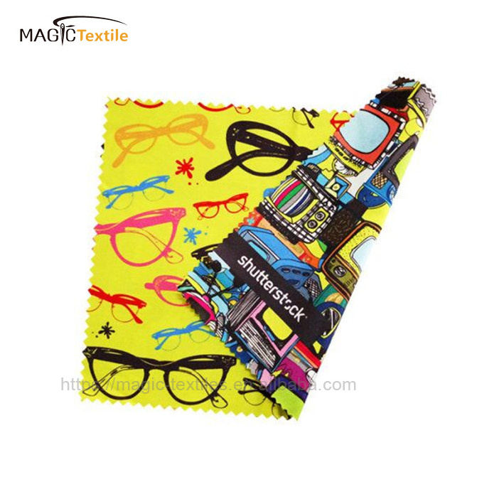 Custom logo printed microfiber personalized for eyeglasses glass sunglasses wiping cleaning cloth