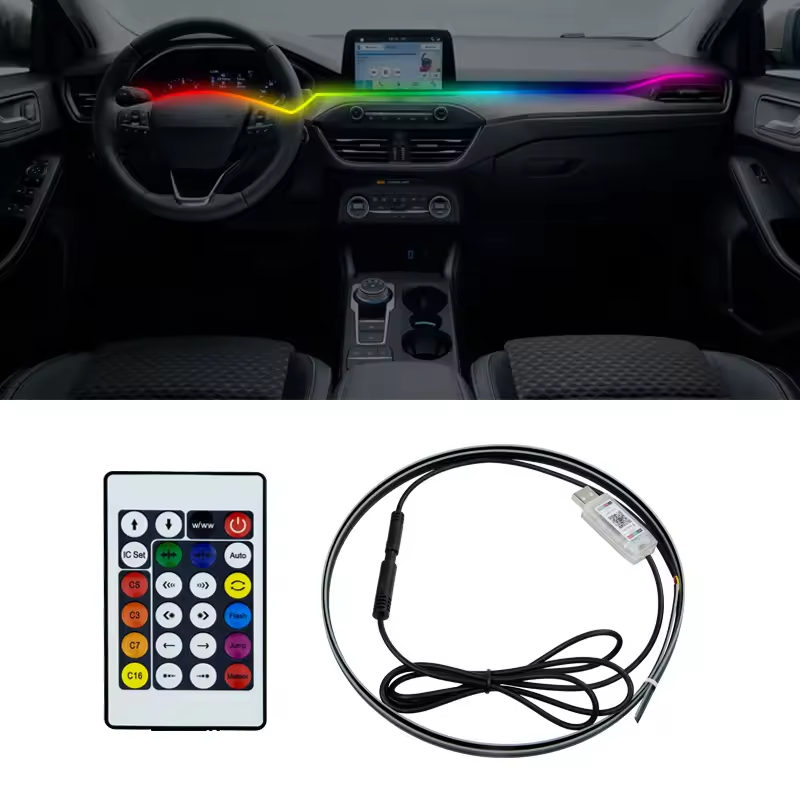 USB lamp Decorative 1 in 18 Lamp Roof Symphony Interior Car Ambient Music Control Accessories LED Strip Lights Acrylic