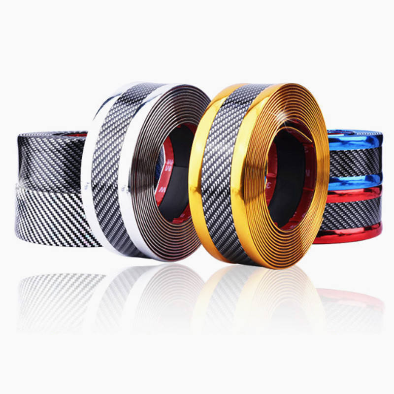 5d Carbon Fiber Car Anti Scratch Protector Tape Sticker Waterproof Body Bumper Trunk Door Sills Stickers Step Sill Protection