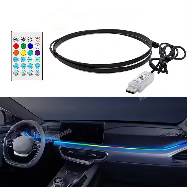 USB lamp Decorative 1 in 18 Lamp Roof Symphony Interior Car Ambient Music Control Accessories LED Strip Lights Acrylic