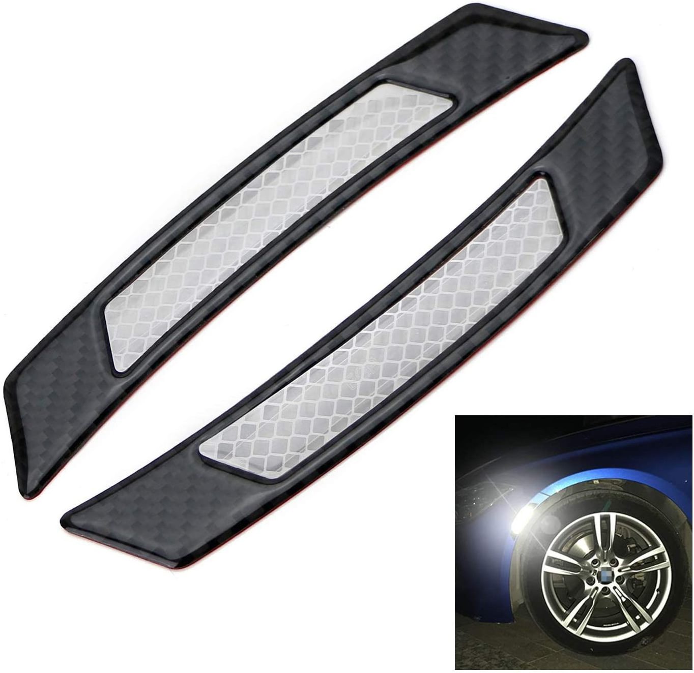 Universal Glossy Slim Soft Real Carbon Fiber Reflective Strips Tape Car Side Door Edge Bumper Trim Stickers