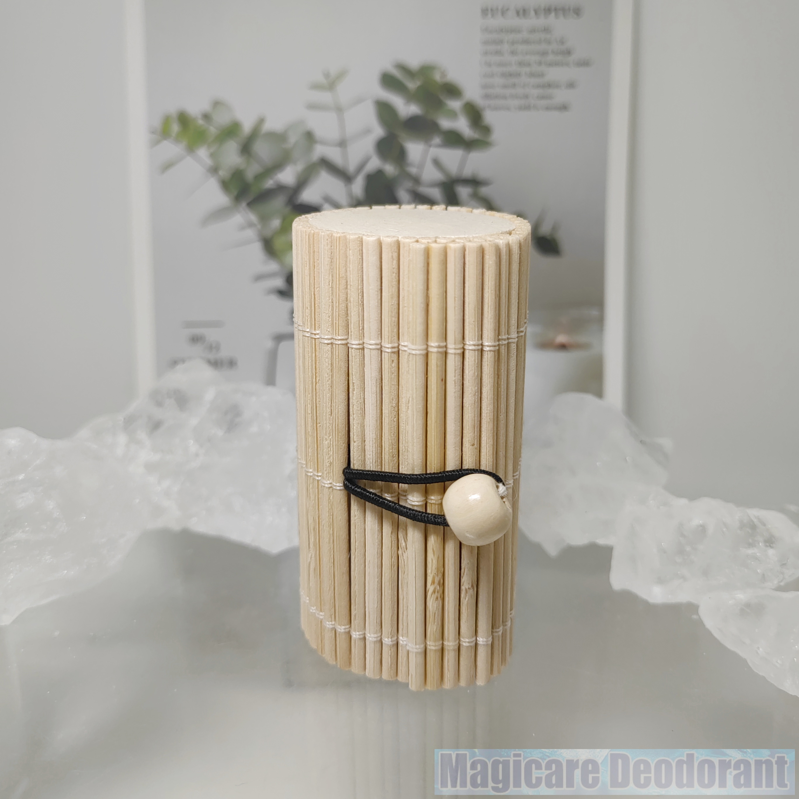 Degradable Bamboo box Package Alum Stick Potassium Alum Block Antiperspirant Stone  Crystal Deodorant  Natural Mineral Salt  60G