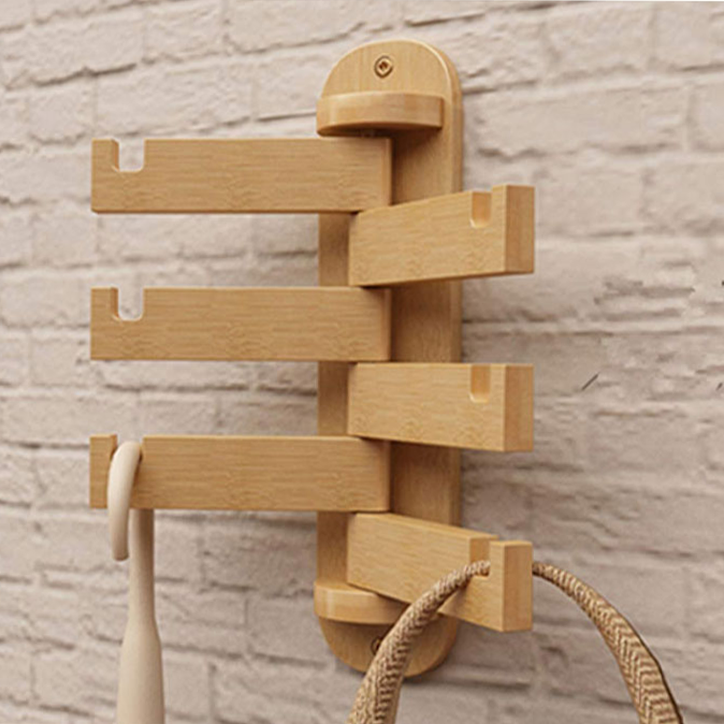 Natural Bamboo Towel Hangers with Clothing Rack For Home