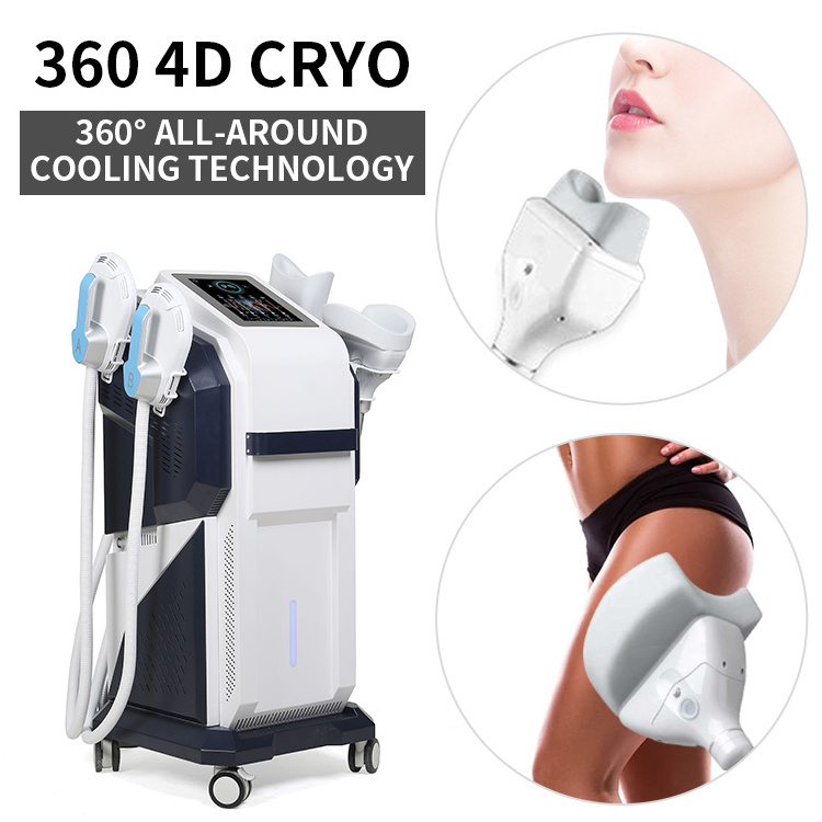 Factory Wholesale 3 in1 EMS Cryo RF 360 Fat Freeze Cool Ice Sculpting Double Chin Removal Fat Cellulite Reduction Machine