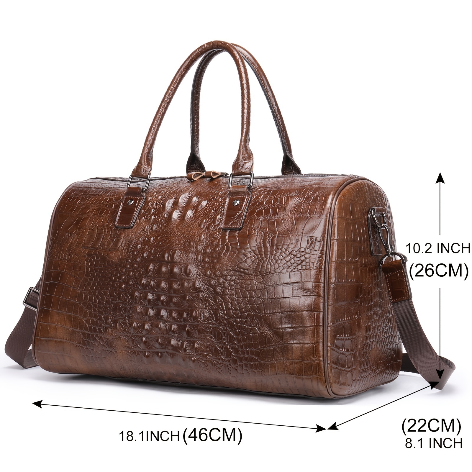 Classic Crocodile Pattern Genuine Leather Travel Duffel Bag Large Outdoor Men Luggage Travel Bag for Clothes Mens Vintage Handba