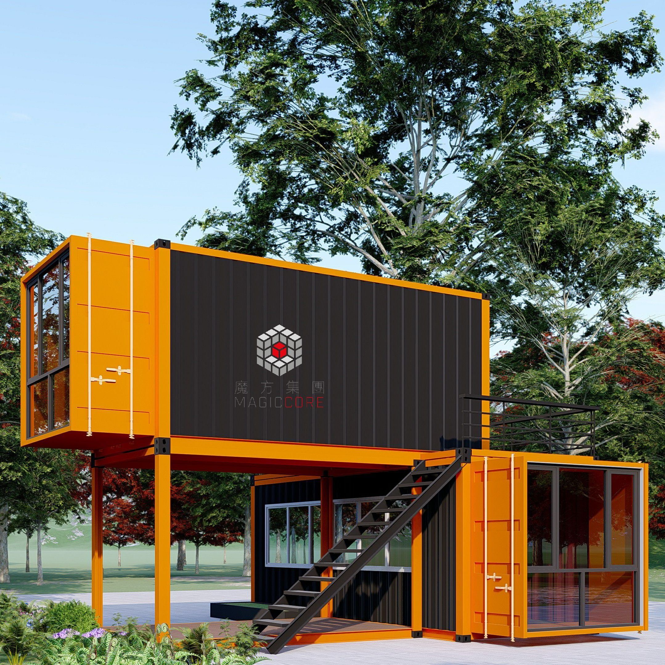 Portable prefab shop building pop up shipping modern mobile 20ft /40ft prefabricated container design coffee ice cream shop