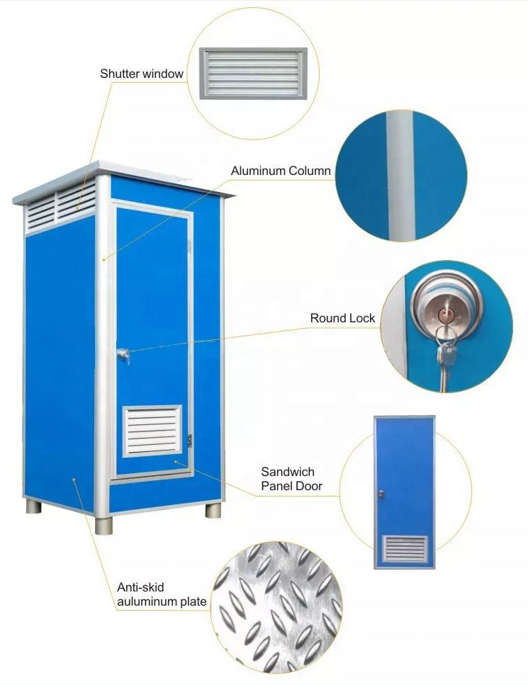 Wholesale aluminium mobile portable toilet sandwich panel mobile portable wc toilet shower cabin