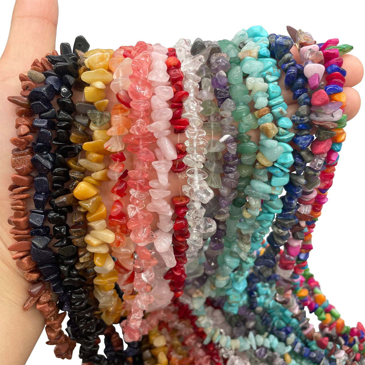 Multi Natural Semi Precious Irregular DIY Bracelet Loose Beads Gemstone Small 5 to 8mm Loose Stone Beads For Jewelry Making