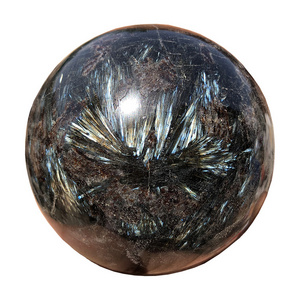 Highly Polished Natural Astrophyllite Crystal Sphere Gold Blue Flash Astrophyllite Ball