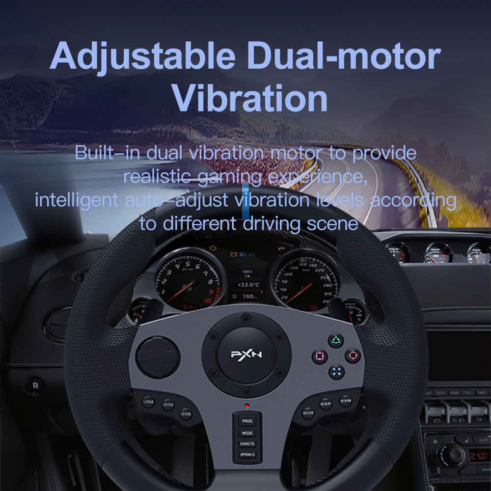 V9 New 900 degree Double Vibration Game Racing Steering Wheel with Shifter for PC/PS3/PS4/Xbox one&series/Switch