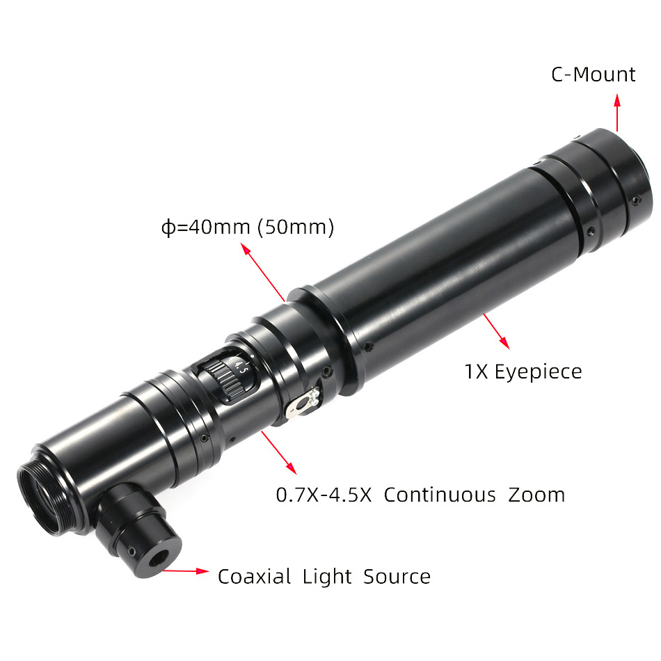 Real picture HD 400X 800X 1000x  2400X Zoom Microscope Camera Coaxial Light Monocular C-mount Continuous Zoom Lens