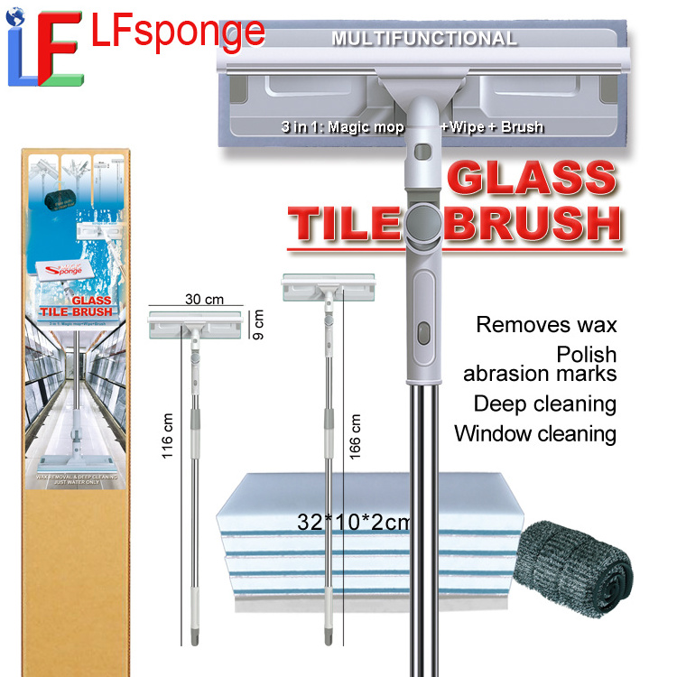 Glass & tile brush kit New tile Wax Remover window glass cleaning Cleaner & Polish to use on  Tile & Stone polishing mop