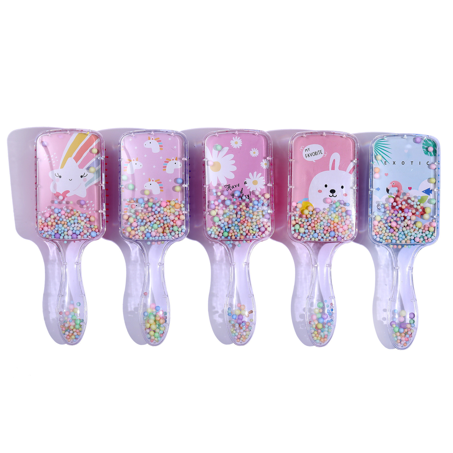 1821 Beauty Creations Sparkle Comb And Brushes Cartoon Curly Hair Brush Massage Hair Brush