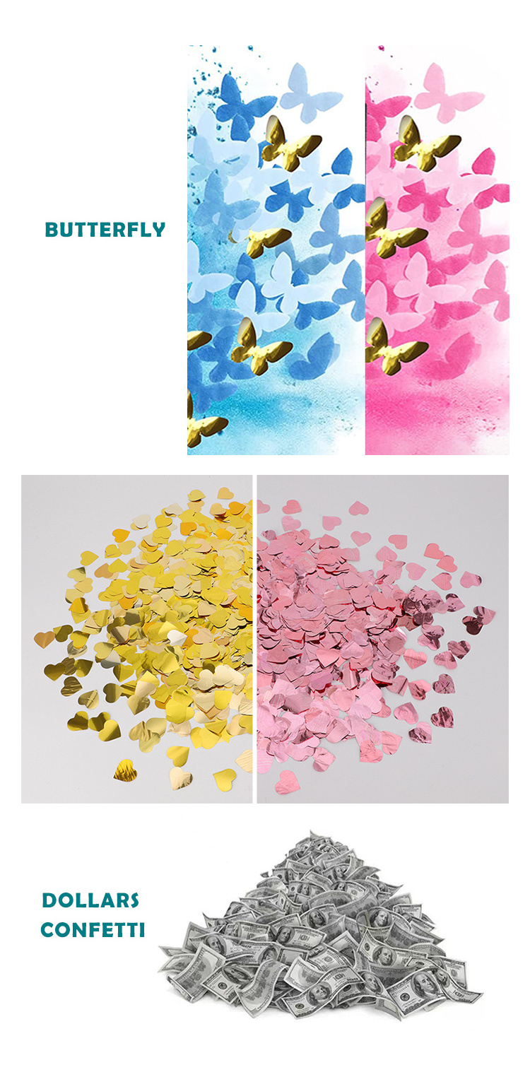 boy or girl Gender reveal party confetti cannon confetti poppers