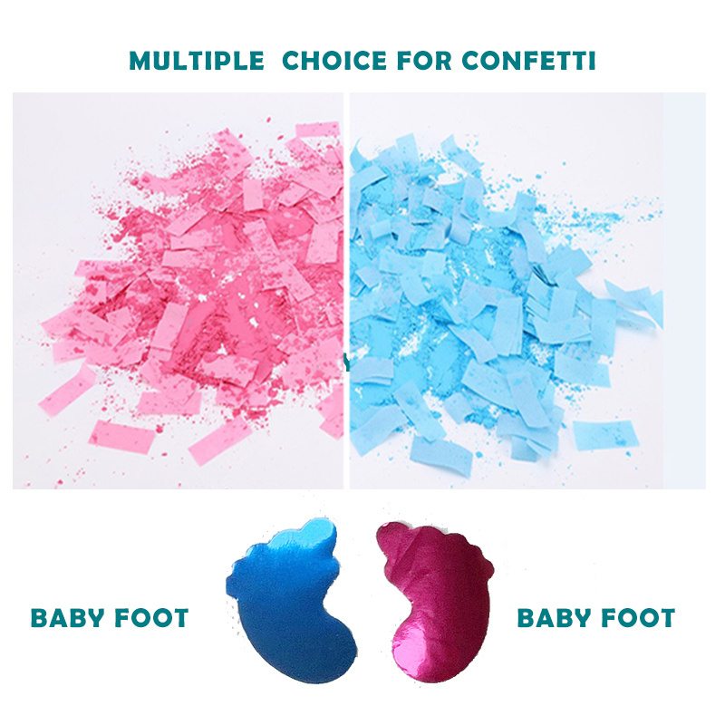 boy or girl Gender reveal party confetti cannon confetti poppers