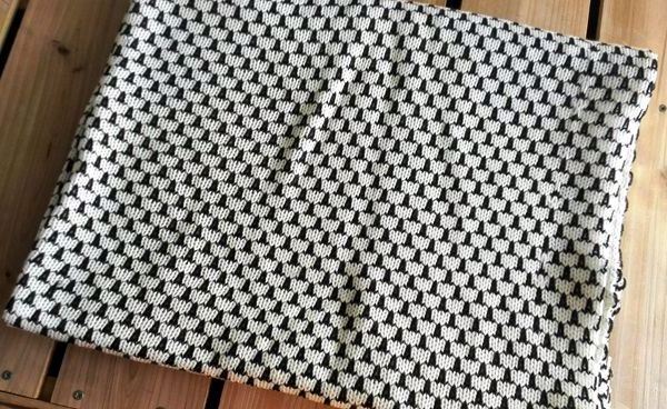 zero defect for every piece of bulk 100% acrylic fabric waffle knit rib edge black white color throw blanket