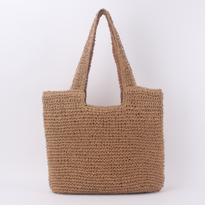 Hot-Selling  Recycled Straw Beach Bag Summer Raffia Straw Tote Bag Straw handbag wholesale Beach Bag