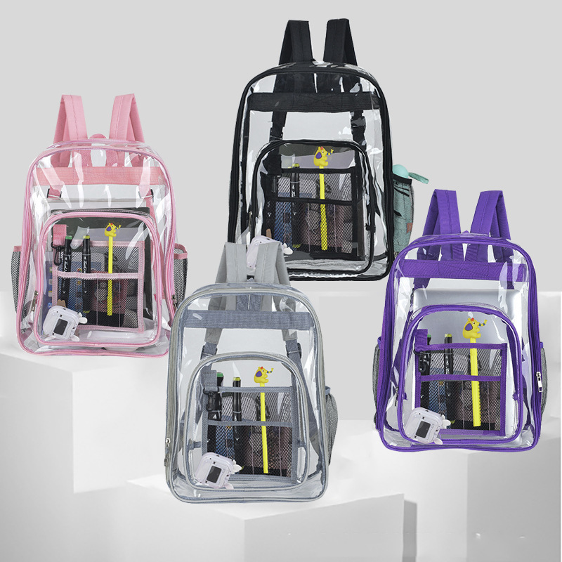 Custom School Outdoor Waterproof Clear Transparent Pvc Backpack Clear Backpack