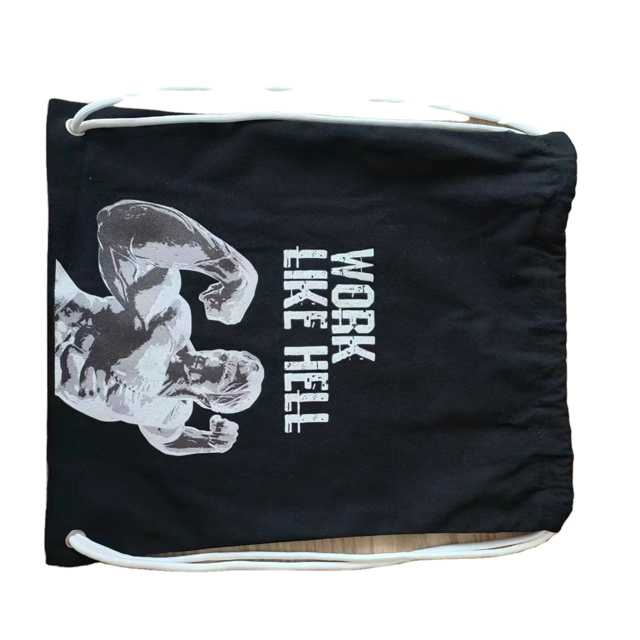 Cotton Canvas Drawstring Backpack Bag For Sports  Shoes Backpack  With  Customized Logo Pattern