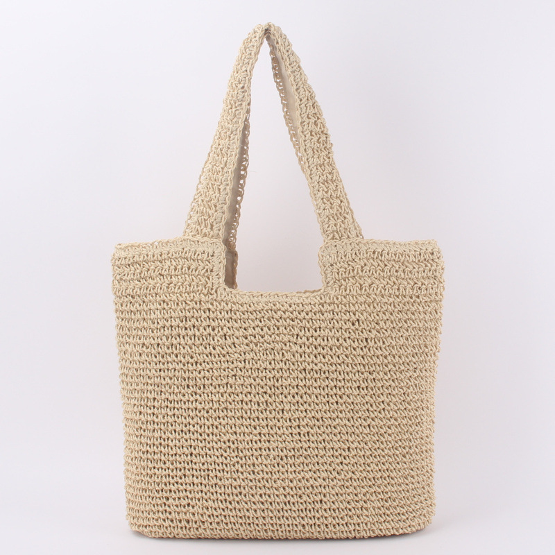 Hot-Selling  Recycled Straw Beach Bag Summer Raffia Straw Tote Bag Straw handbag wholesale Beach Bag