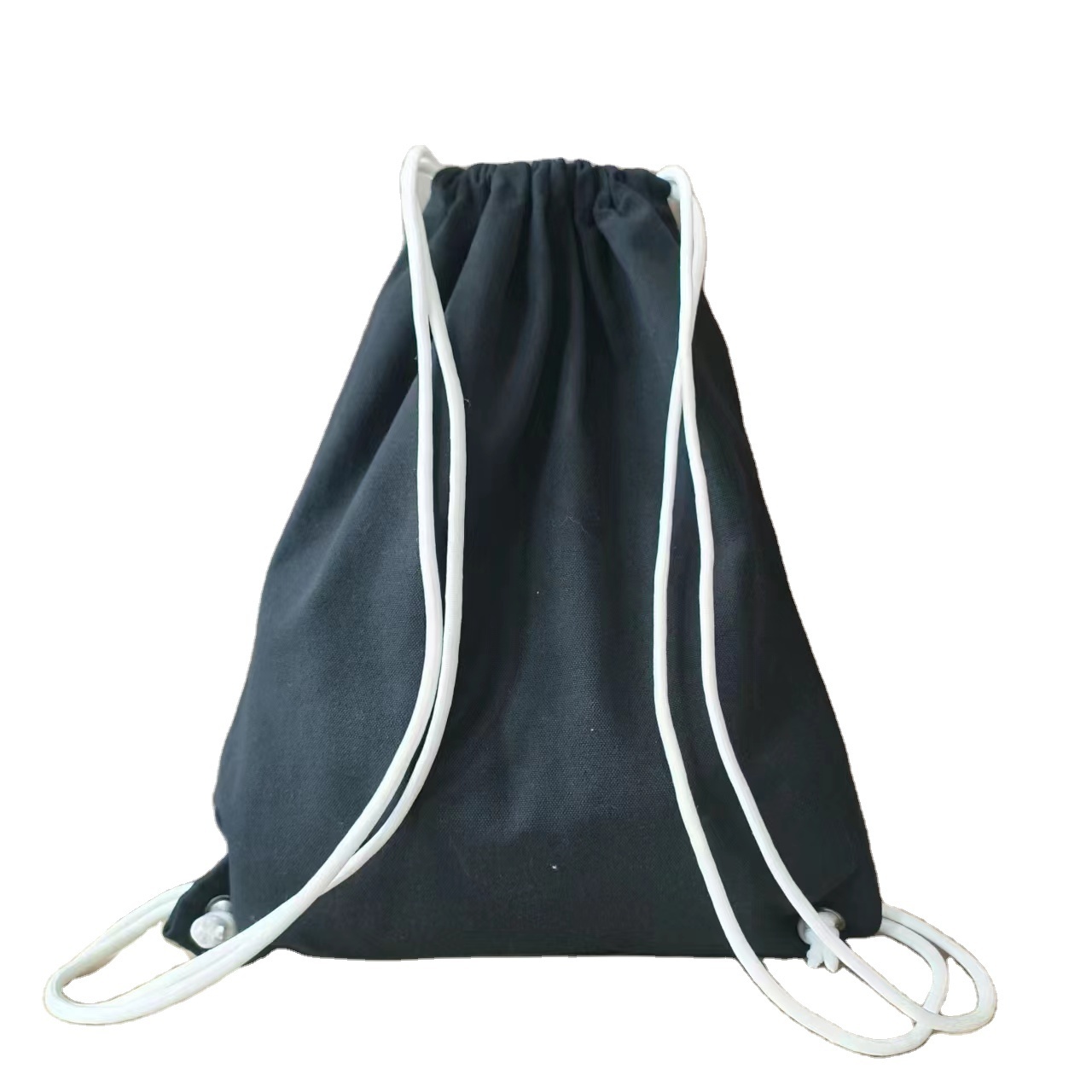 Cotton Canvas Drawstring Backpack Bag For Sports  Shoes Backpack  With  Customized Logo Pattern