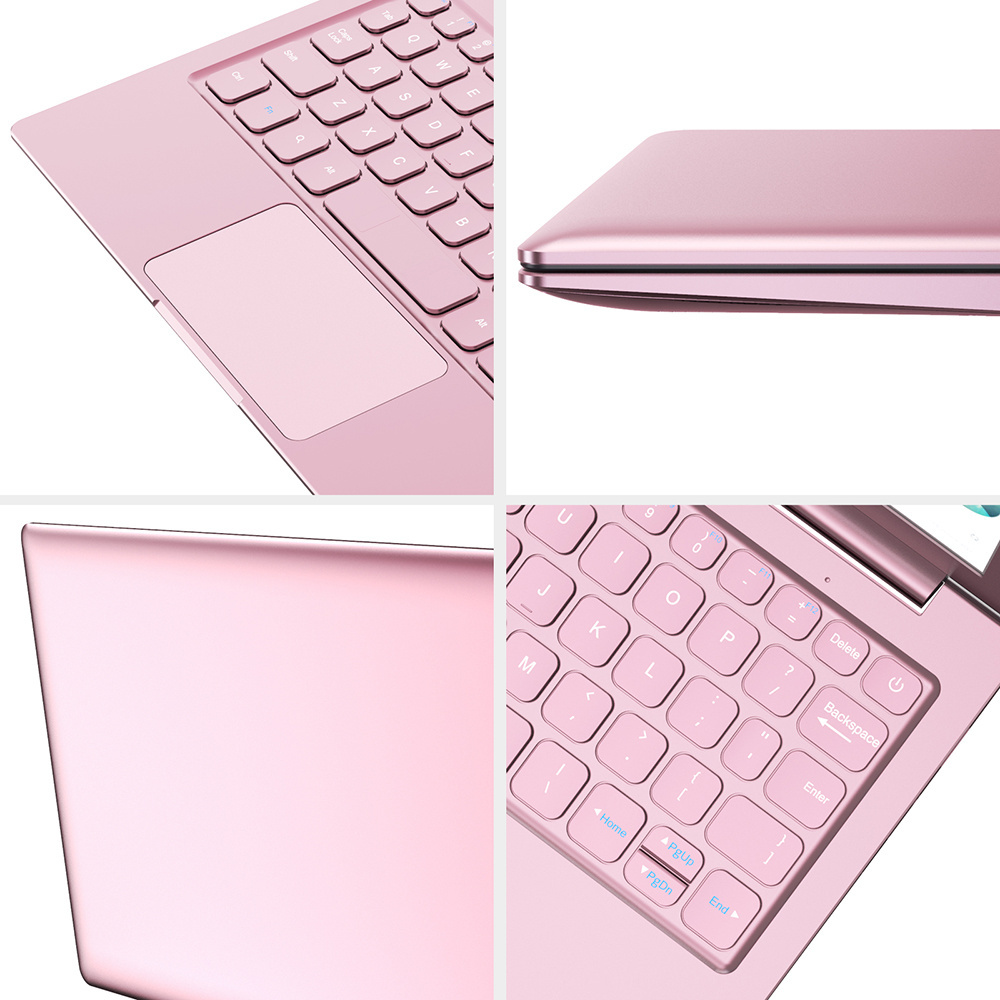 10.1inch Slim Metal Mini Laptop Intel N4120 6G+128G/256G/512G/1TB SSD Pink Portable Girls Netbook Computer for Business Office