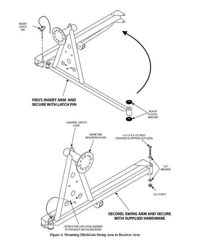 Steel Universal Hitch Mount Spare Tire Carriers Mount for Land Rover Jeep