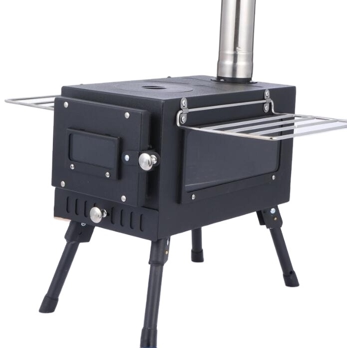 Durable Outdoor Picnic Portable Smokeless Wood Burning Camping Stove with Long Pipe