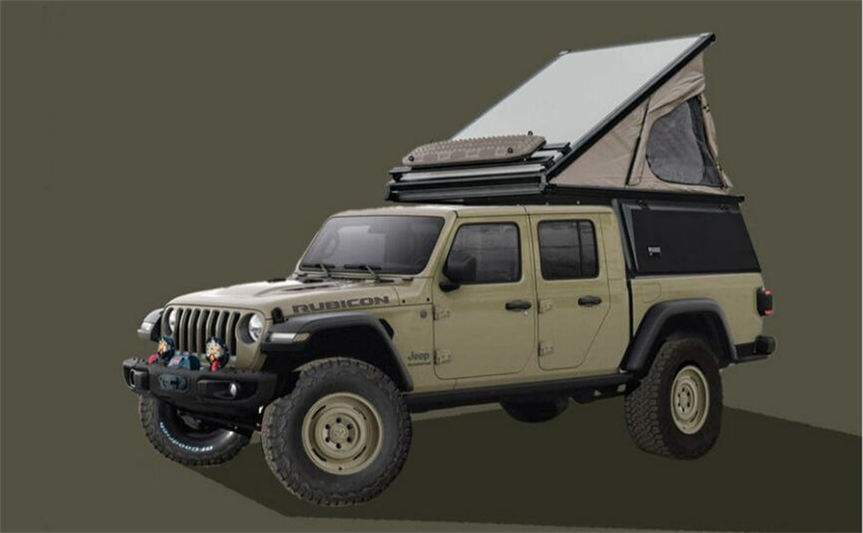 2024 4wd Offroad Truck Pickup Camper Roof Top Tent Aluminum Car UTE Canopy with Tool Box