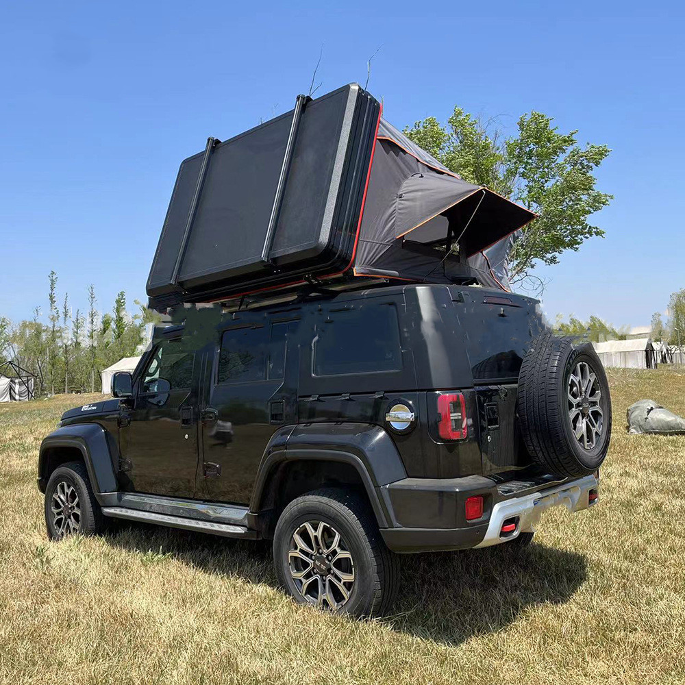 Factory Wholesale 4x4 Overland Side Open Aluminum Car Camping Hard Shell Rooftop Tent 4 Person