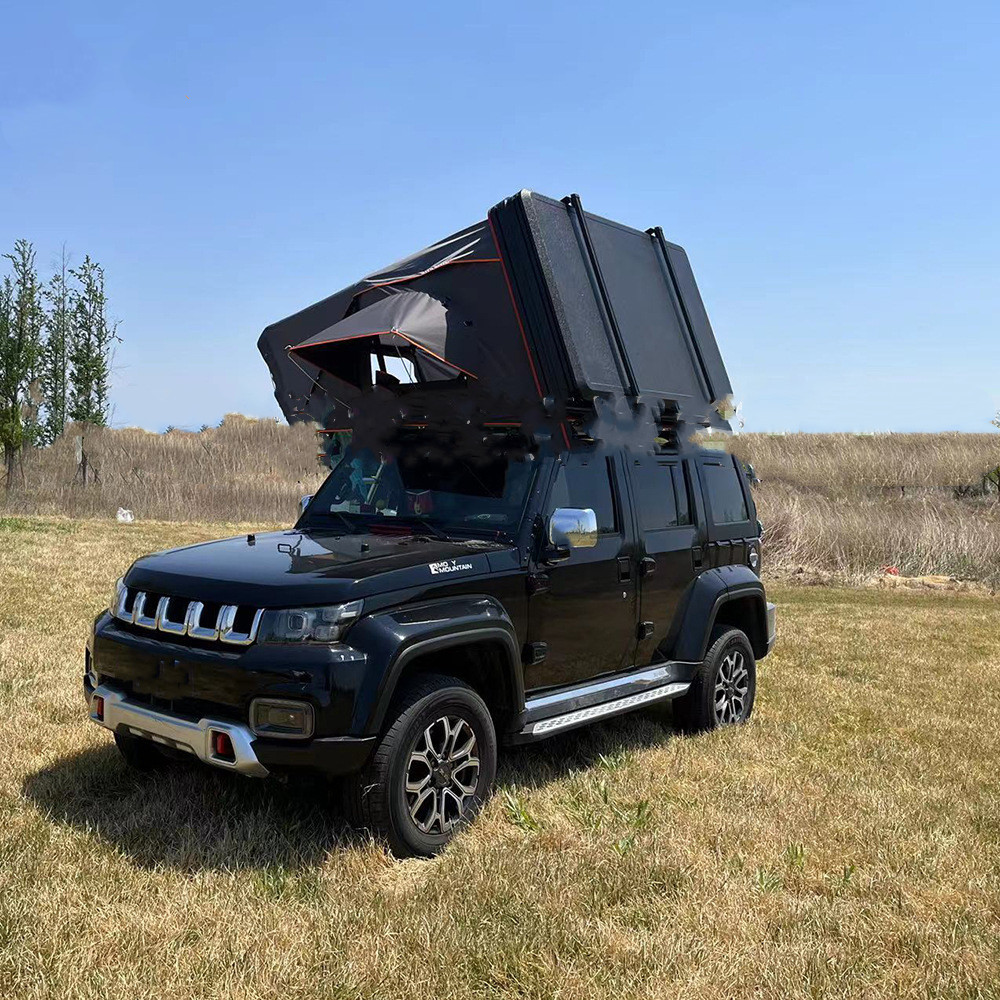 Factory Wholesale 4x4 Overland Side Open Aluminum Car Camping Hard Shell Rooftop Tent 4 Person