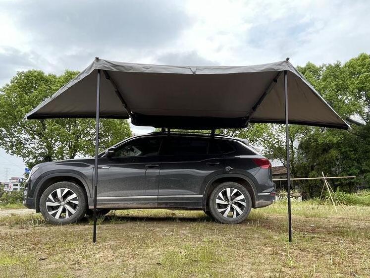 New Arrival 4x4 Camping Outdoor 4 Person Roof Top Tent Car Side Awning 180 Degree Awning Free Standing