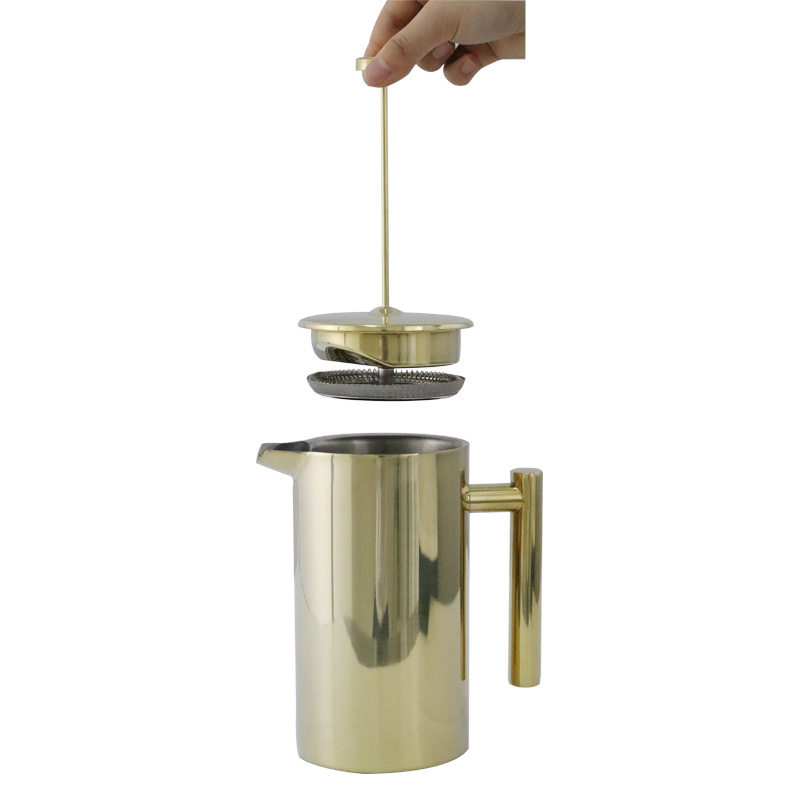 Factory direct sales 304 stainless steel French press pot 350ml 800ml 1L capacity coffee shop home kitchen can be used