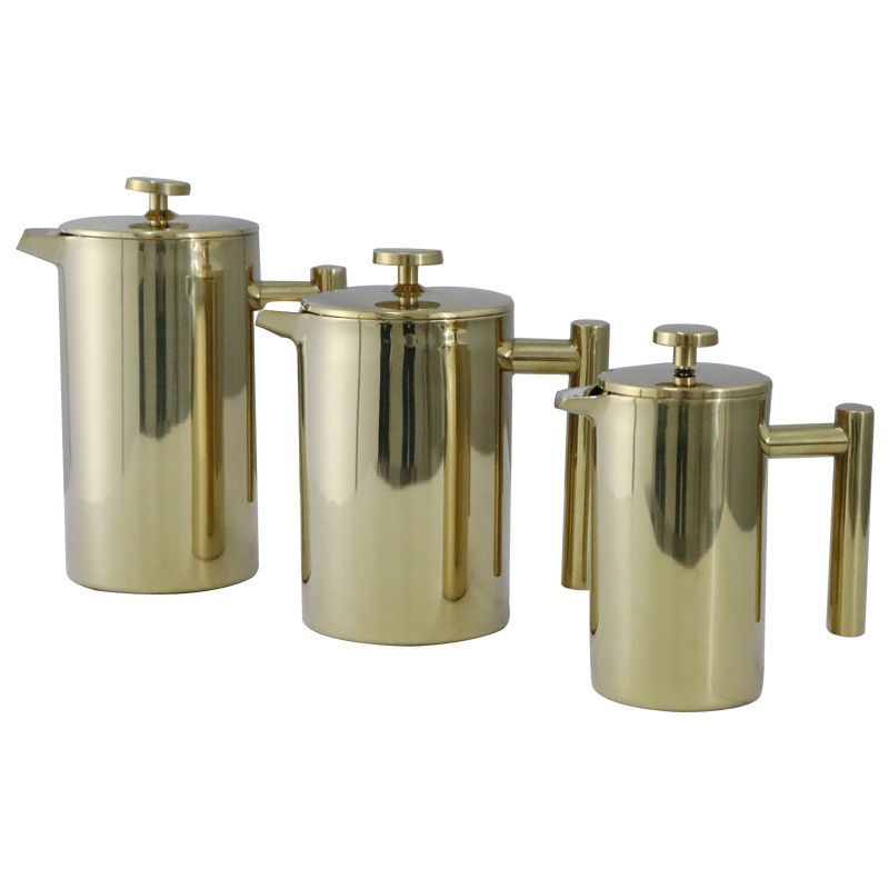 Factory direct sales 304 stainless steel French press pot 350ml 800ml 1L capacity coffee shop home kitchen can be used