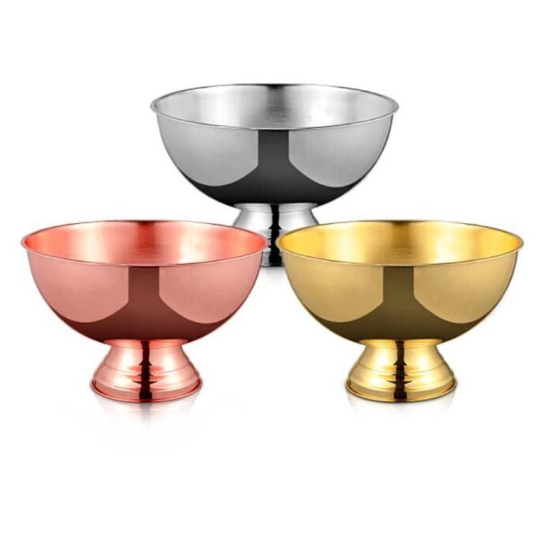 Best Selling Large Stainless Steel Champagne Basin Ice Cube Bucket for Bar Parties with Wine Usage Metal Material