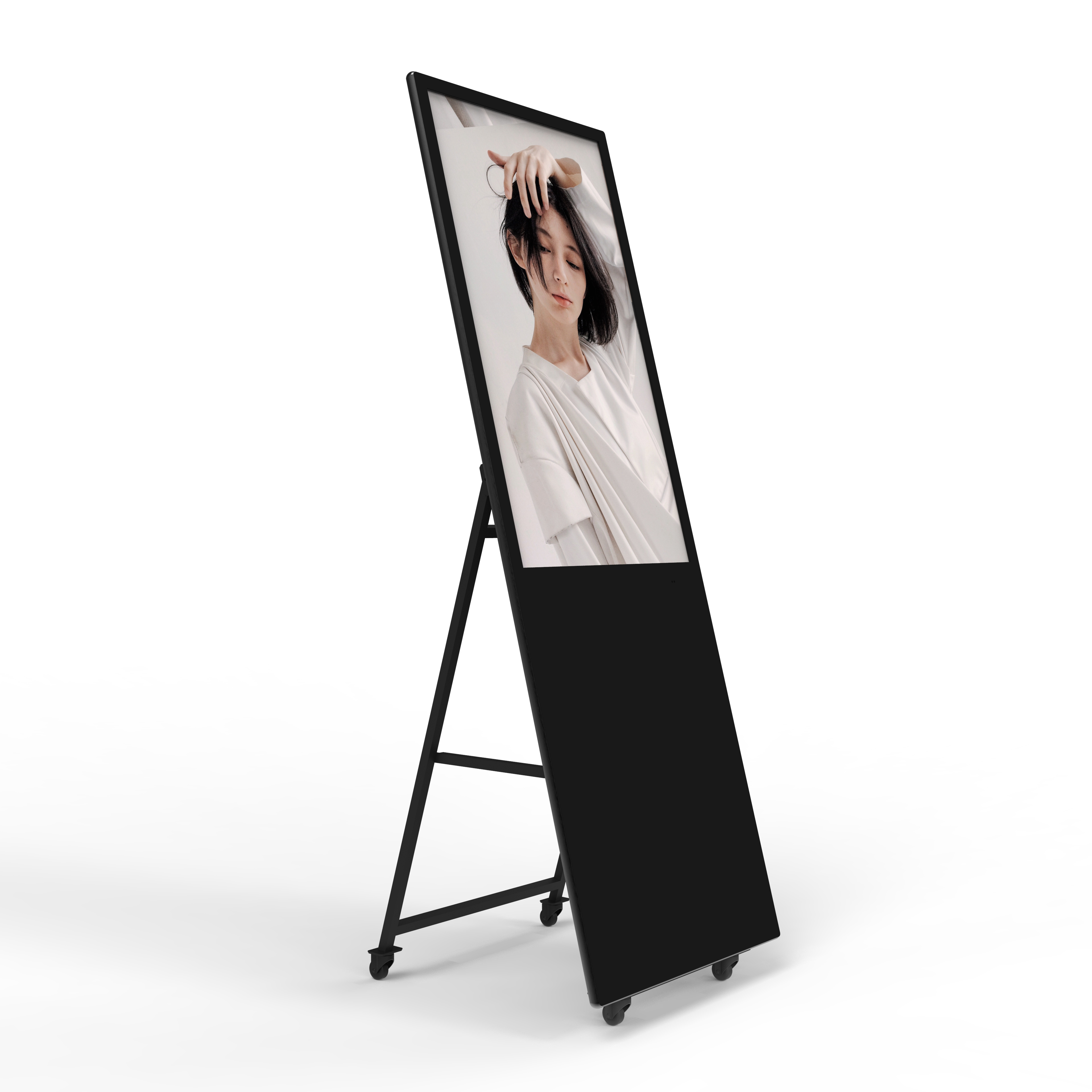 Removable wheel floor stand LCD monitor advertising display electronic signage indoor lcd digital poster board