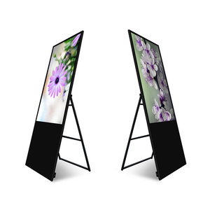 Removable wheel floor stand LCD monitor advertising display electronic signage indoor lcd digital poster board