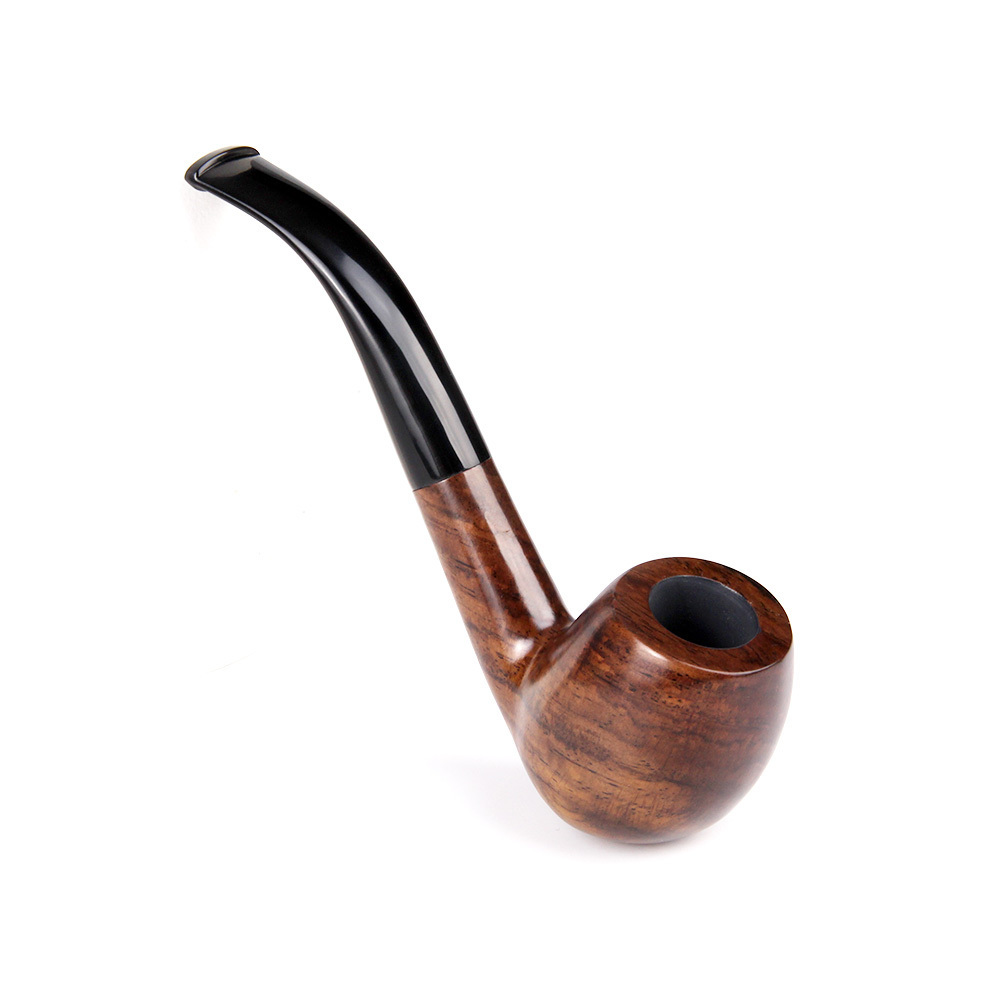 146mm Vintage Durable Resin Curved Tobacco Cigar Cigarette Pipes Smoking Pipe Black Gifts Smoking Accessories With Low Price