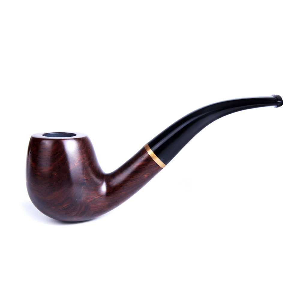 146mm Vintage Durable Resin Curved Tobacco Cigar Cigarette Pipes Smoking Pipe Black Gifts Smoking Accessories With Low Price