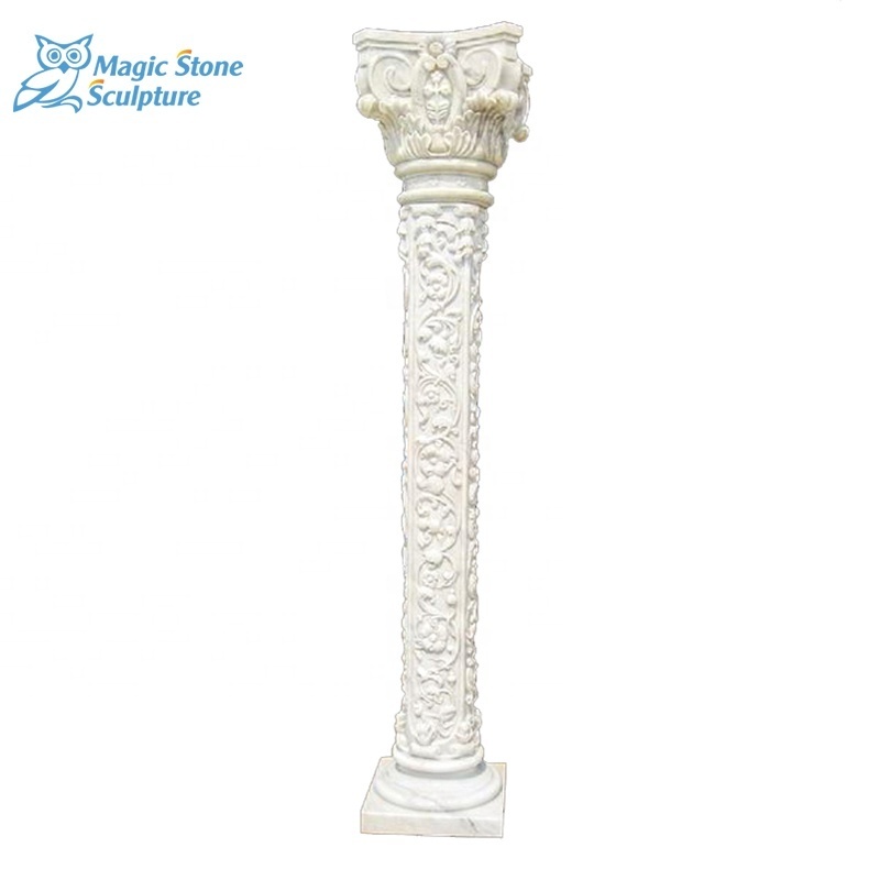 Garden Capital Roman Home Gate Decorative Pillar Design Natural Big Solid Round Granite Stone Column