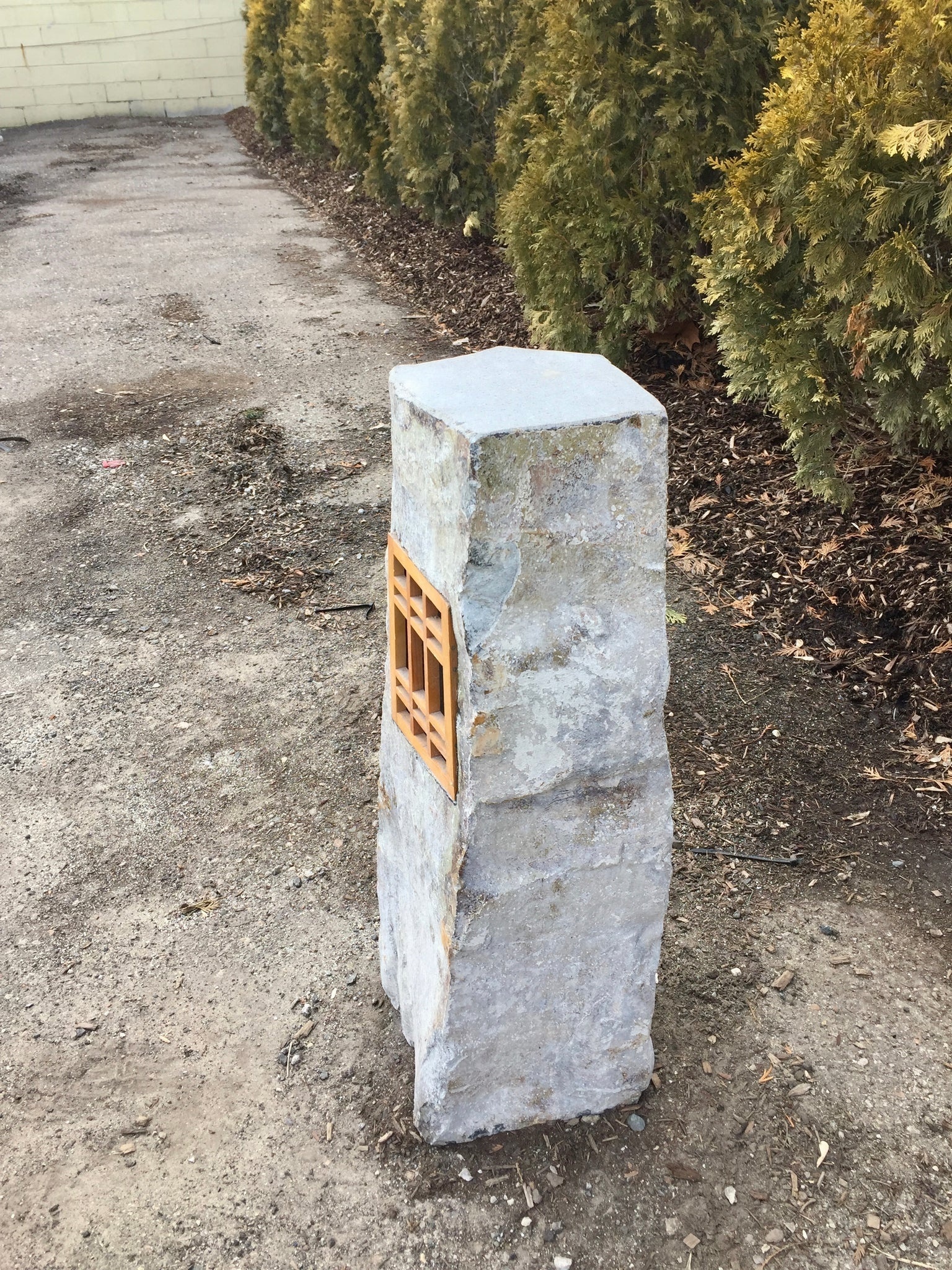 Hand Carved Grey Granite Japanese Lantern for Outdoor Courtyard Garden