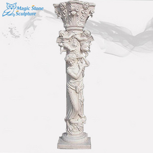 Ornamental Marble Stone Gate Pillar Design