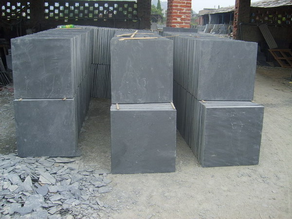 Outdoor Natural Black Grey Square Slate Garden Thin Slabs Stepping Stone for Park Garden Yard Lawn Pathway Footway