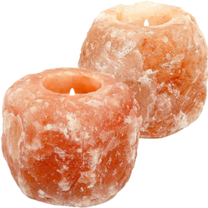 Hot Sale Himalayan Rock Salt Handcrafted Natural Crystal Tea Light Candle Holder Set of 2 for Room Decor Meditation or Gift