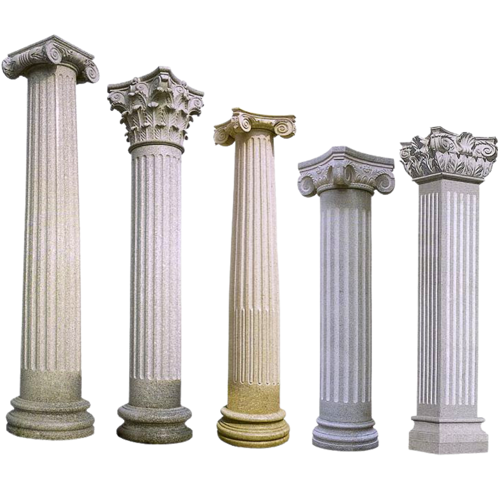 Garden Capital Roman Home Gate Decorative Pillar Design Natural Big Solid Round Granite Stone Column