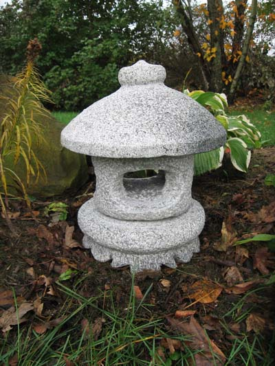 Hand Carved Grey Granite Japanese Lantern for Outdoor Courtyard Garden